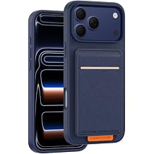 CONSTRAIN - iPhone 17 Pro Max/18 Max  le Uyumlu K l f Suedea Deri Kartvizitli Standl  Kapak Lacivert