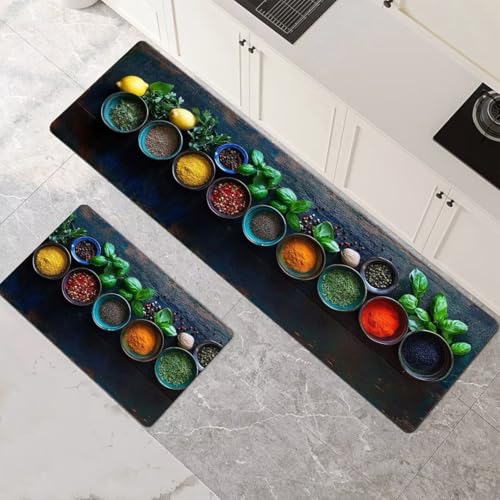 Alfombras de cocina lavables para pasillo y comedor Pack de dos piezas modernas 2