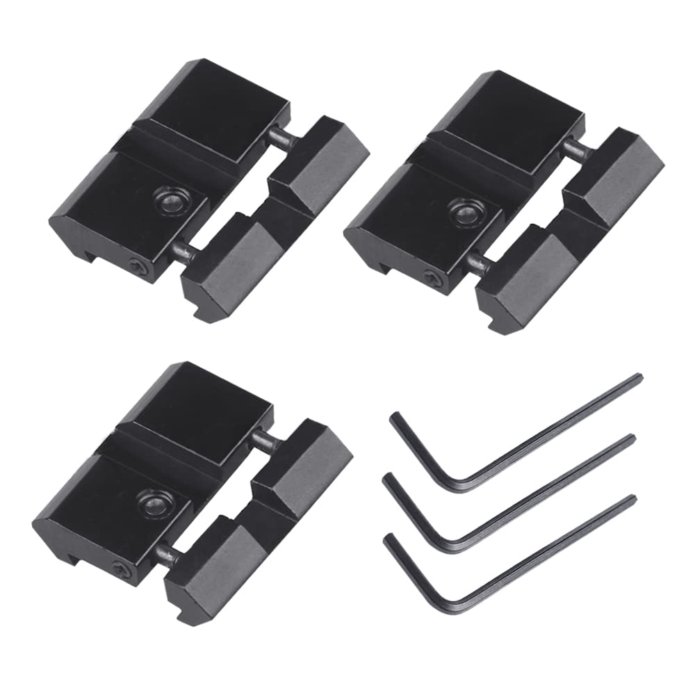 Acxico 3 pcs 11mm/10mm to 20mm/21mm Weaver Picatinny Scope Rail Mount Converter Adapter