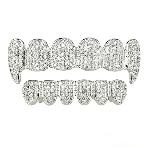 Grillz de 8 dientes con colmillos para destacar en fiestas de rap y hip hop