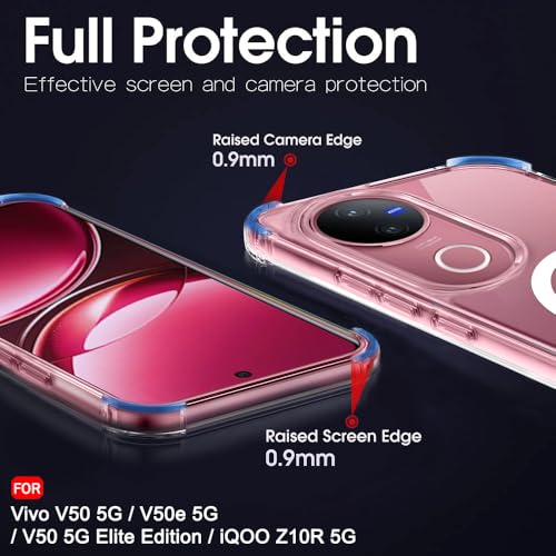 Image of TheGiftKart Hybrid Shockproof Back Cover Case for iQOO Z10R 5G / Vivo V50 / V50e 5G / Vivo T4R 5G | Hard Back Cover Case PC & TPU, MagSafe Compatible, Transparent Bumper