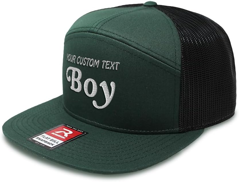 Mesh Cap Hat Snapback Hat Boy Son E Flat Bill Hat Trucker Cap Hat 7 Panels