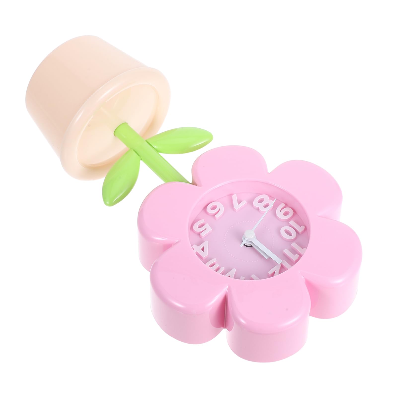 Reloj Despertador Floral Rosa, Pequeño y Silencioso para Estudiantes