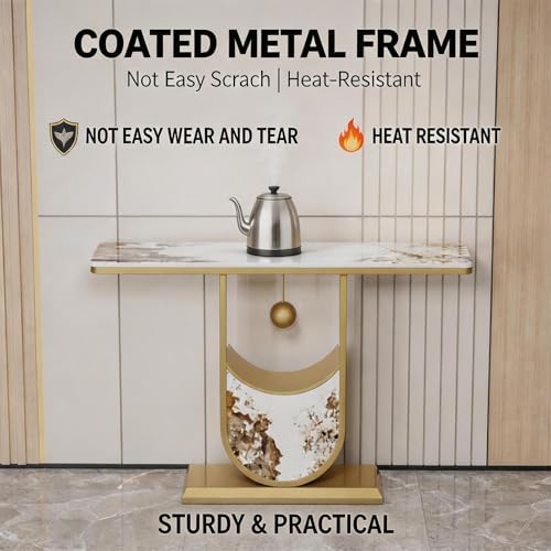 Moderna mesa larga de vestíbulo metálica para decoración de salas de estar 6