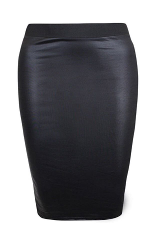 Unbranded New Women Printed Midi Bodycon Pencil Skirt Ladies High Waist Tube Skirt Fancy Dress (XXXL (UK 24-26), Wet Look)