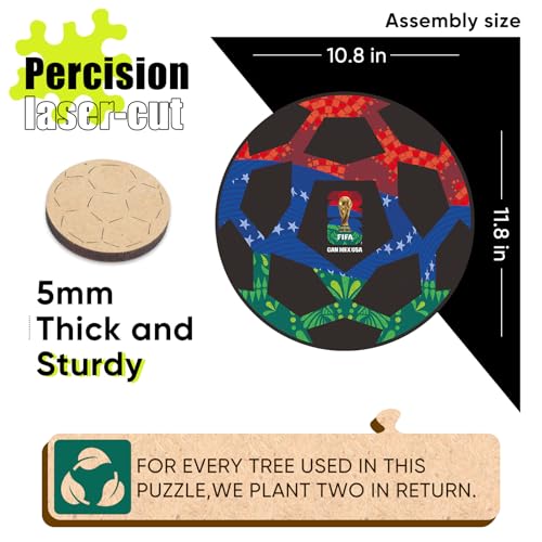 Image of Official FIFA World Cup 2026 Edition Football Puzzle for Adults, 200 Pieces Unique Jigsaw Puzzles Soccer Fans Collectible, Officially Licensed Product 11.8 X 11.8 Inch