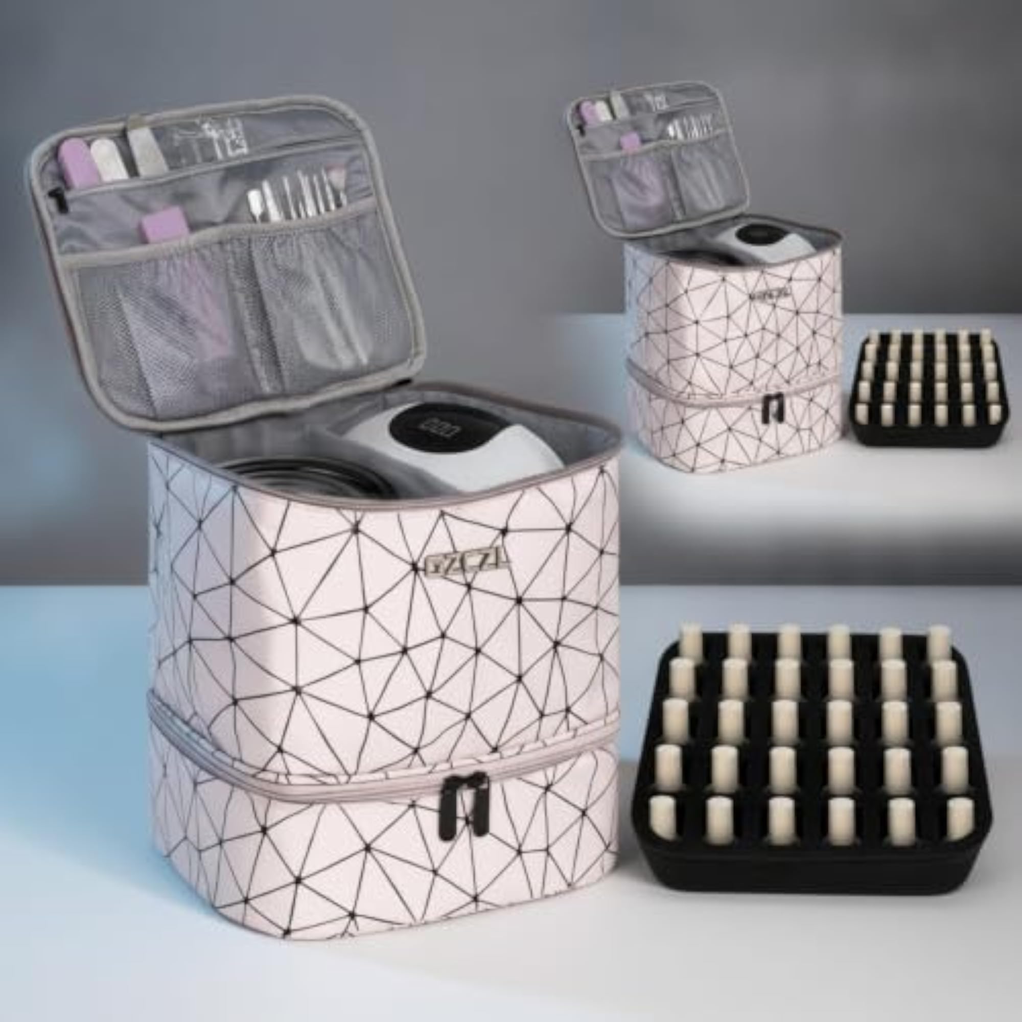Portable Nail Polish Bag with Tray for Manicurists