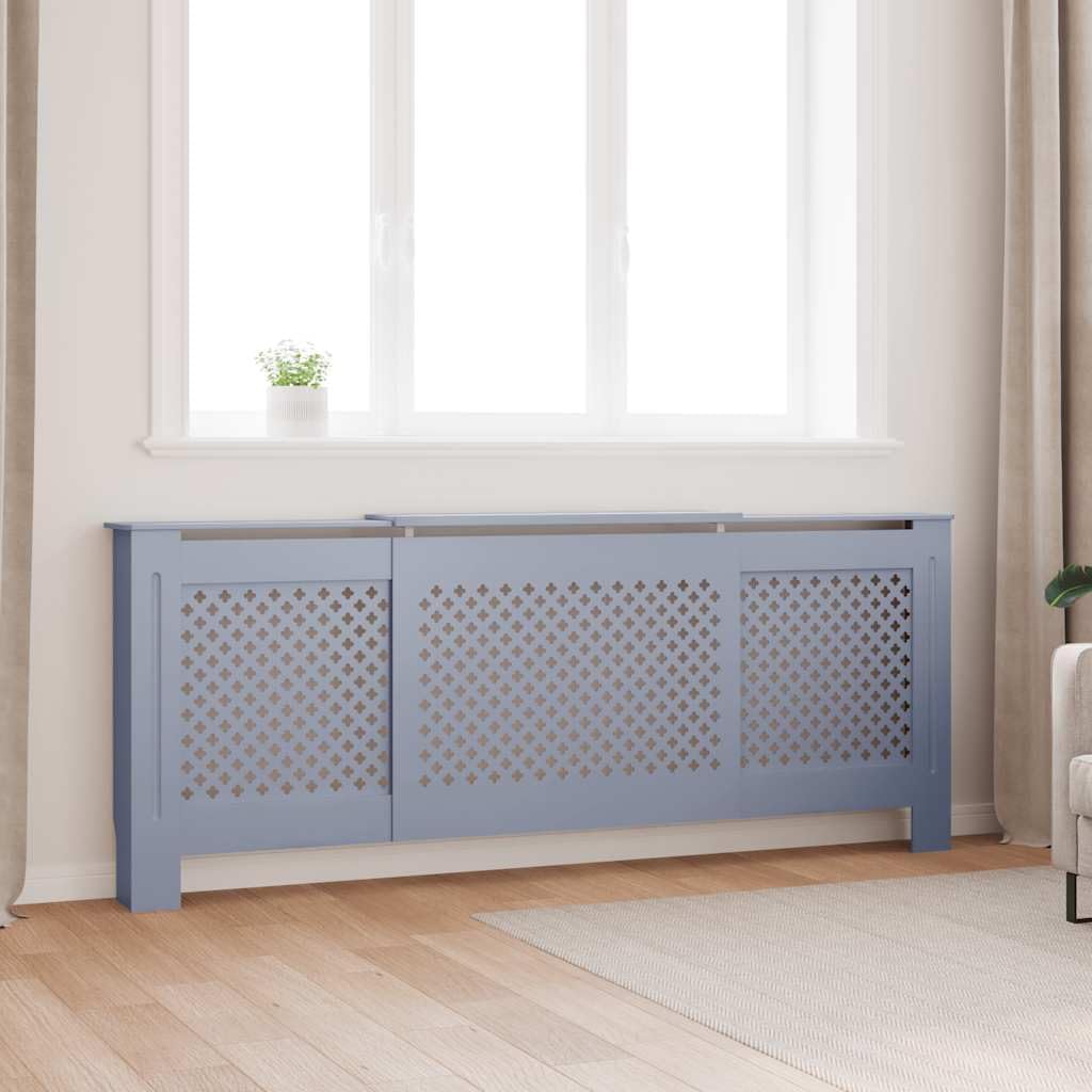 vidaXL Radiator Cover, Heater Cover Cupboard Shelf, Radiator Cover Heating Cabinet for Home Office Living Room Furniture Decor, Gray MDF