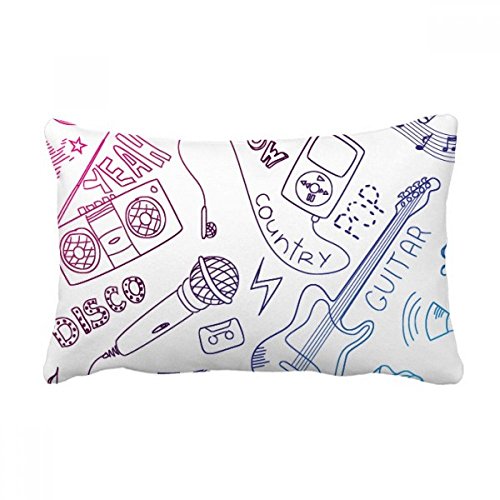 Coussin lombaire musique 16x24 pouces housse et insert multicolore pour canapé - 2