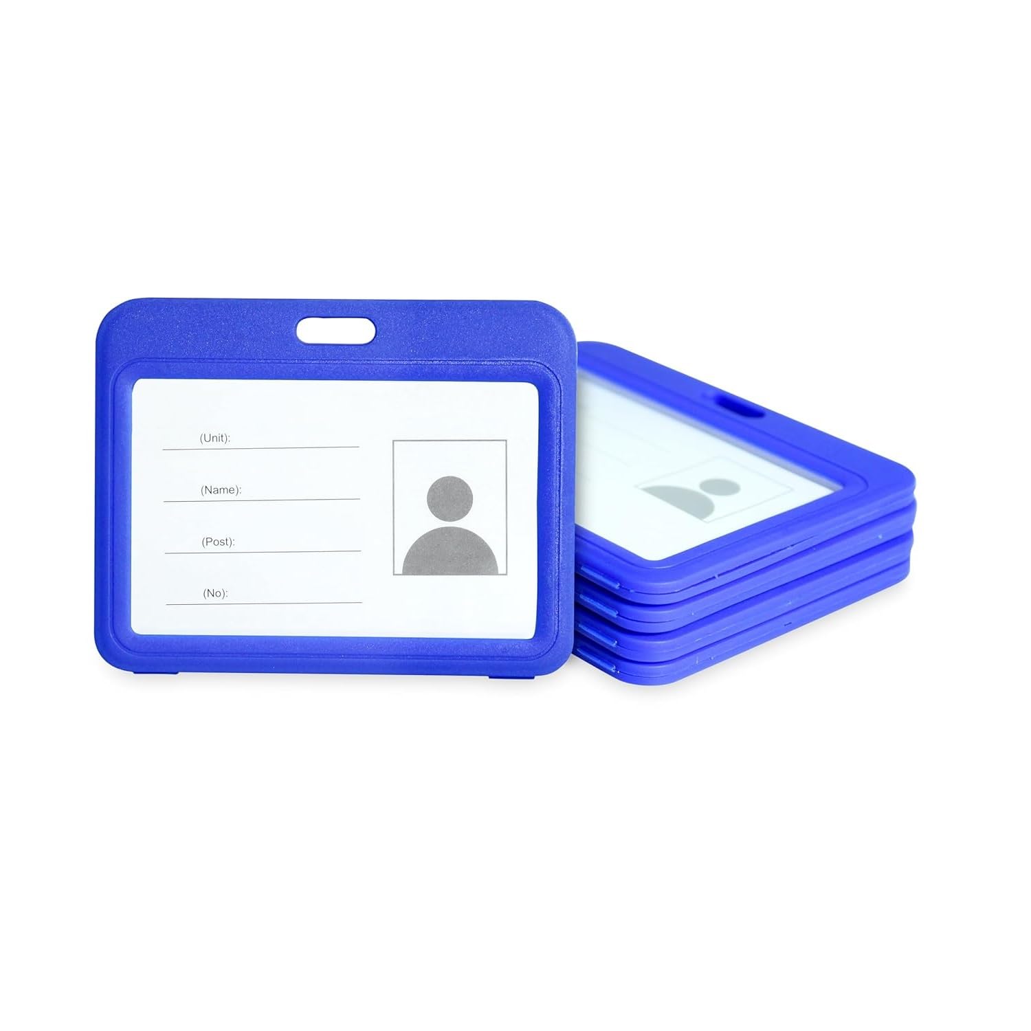 LC Plastic ID Card Holder, Double Sides Visible, Waterproof Unisex ID Card Holder Case for Office, School & Colleges, Clamshell PP Card Holder (20, Blue, for Horizontal Card (54 mm x 86 mm))-picture-19