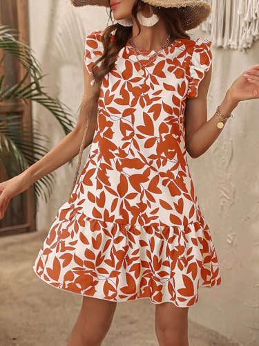 Image of SISKIN Women's 2025 Summer Beach Hobo Ruffle Trim Dresses Sleeveless Flowy Vocation Sun Dress Outfit Woman