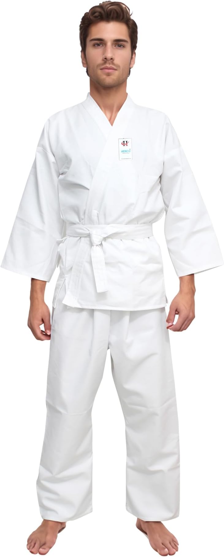 HENCO Real Choice Boy's and Girl's Cotton Judo/Karate/Martial Arts Dress White WITH BELT