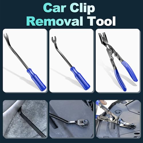 Image of Keze 7 Pcs Auto Plastic Trim Removal Pry Tool & Clip Plier Remover Kit for Removal Car Body Upholstery Door Panel Dashboard Automotive Push Rivets Fasteners-Blue