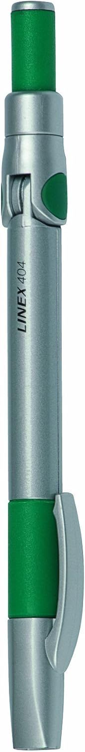 'LINEX 100411029 Pen Safety Compass Compass Compass with Rubber Grip | Refill/Safety Cap. Suitable for Inside Pencil Case/Silver/Green Pack of 1
