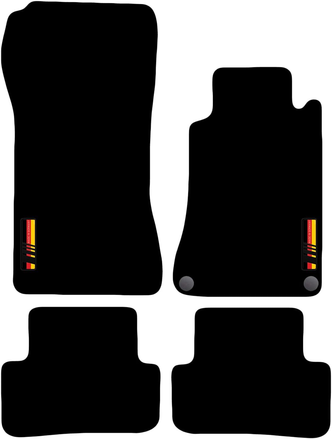 Carsio Carpet Car Mats For Mercedes CLC Coupe 2008 to 2010 with Made in Germany logo Tailored Fit Floor Mat Complete Accessory Custom Fitted - All Weather, Anti-Slip Backing & Black Trim