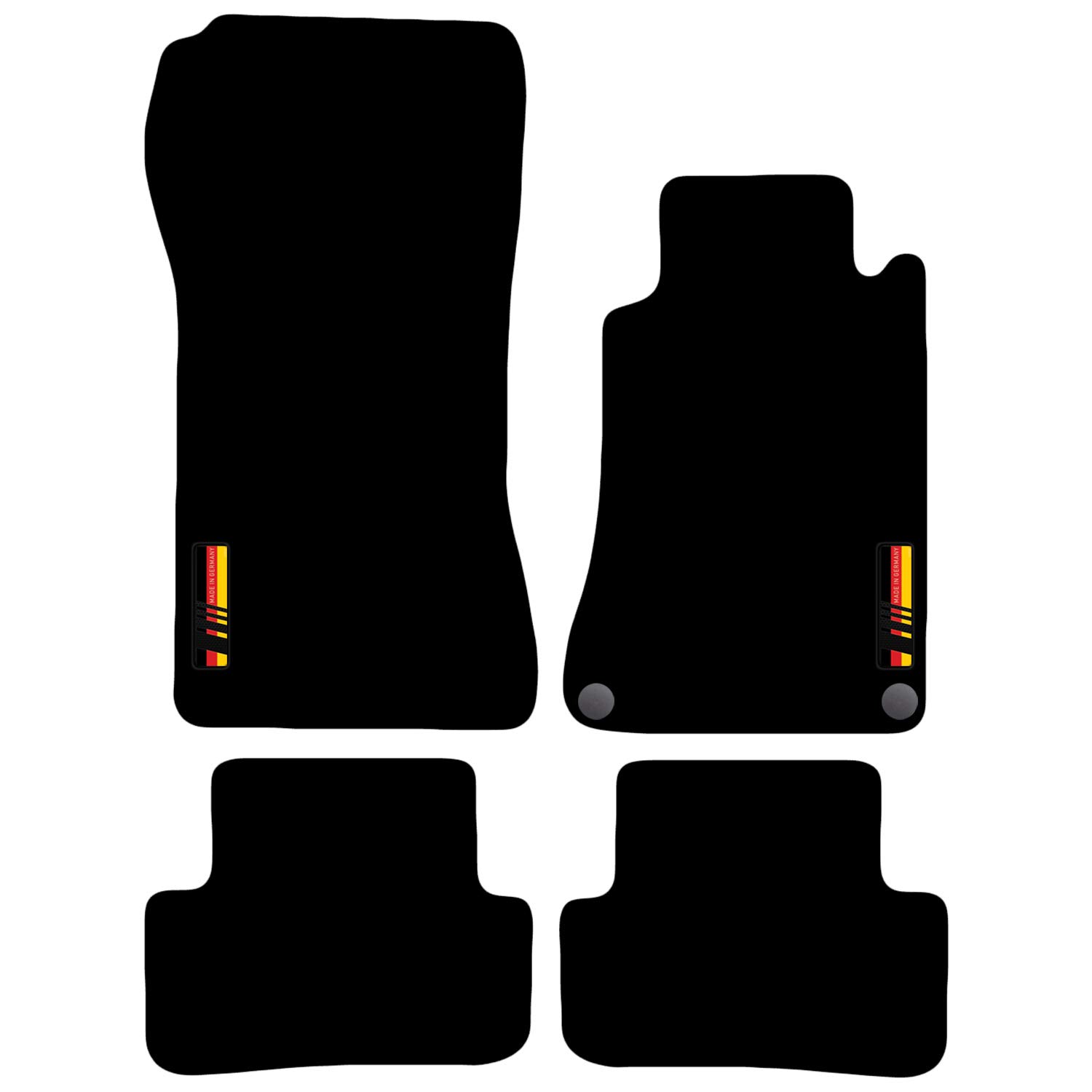 Carsio Carpet Car Mats For Mercedes CLC Coupe 2008 to 2010 with Made in Germany logo Tailored Fit Floor Mat Complete Accessory Custom Fitted - All Weather, Anti-Slip Backing & Black Trim