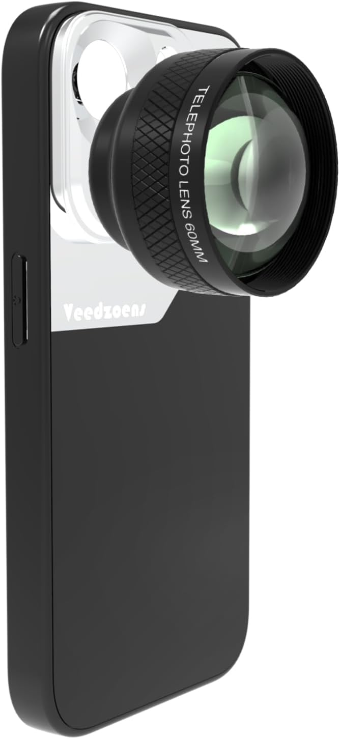 60mm Telephoto Lens with 17mm Thread Lens Phone Case for iPhone 15 Pro