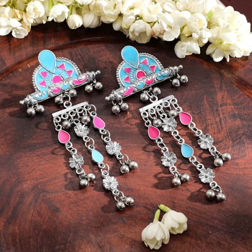 Image of Rubans Oxidised Dangle Earrings Boho Stylish Trendy Jewellery Gift for Women & Girls