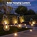 Hanging Solar Lantern Lights, Solar Chandelier Outdoor Waterproof Vintage Copper Outdoor Hanging Lights for Outside Gazebo, Pergola, Porch, Yard, Garden, Pathway, Decor, 2 Pack- ALL FORTUNE