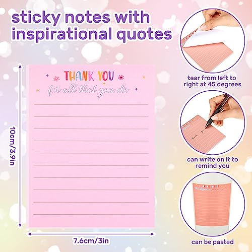 image for Yinder 36 Pcs Thank You Sticky Notes Inspirational Sticky Notepad Hand