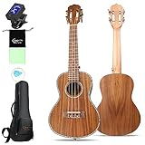 El material Koa también se llama madera de acacia Koa. La madera Koa de alta gama tiene una textura hermosa y una forma de llama única. Cuanto más juegues, mejor será la calidad del sonido en el rango medio.
