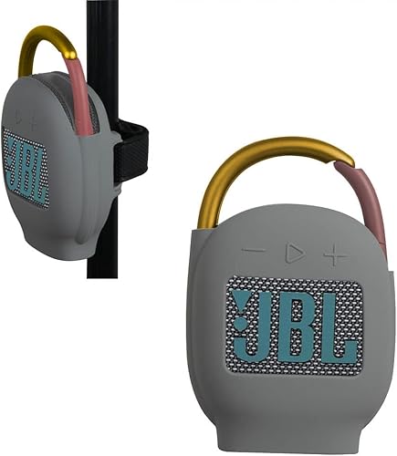 Hermitshell Funda de transporte de silicona de repuesto para JBL Clip 4 - Mini altavoz Bluetooth portátil (gris 2)