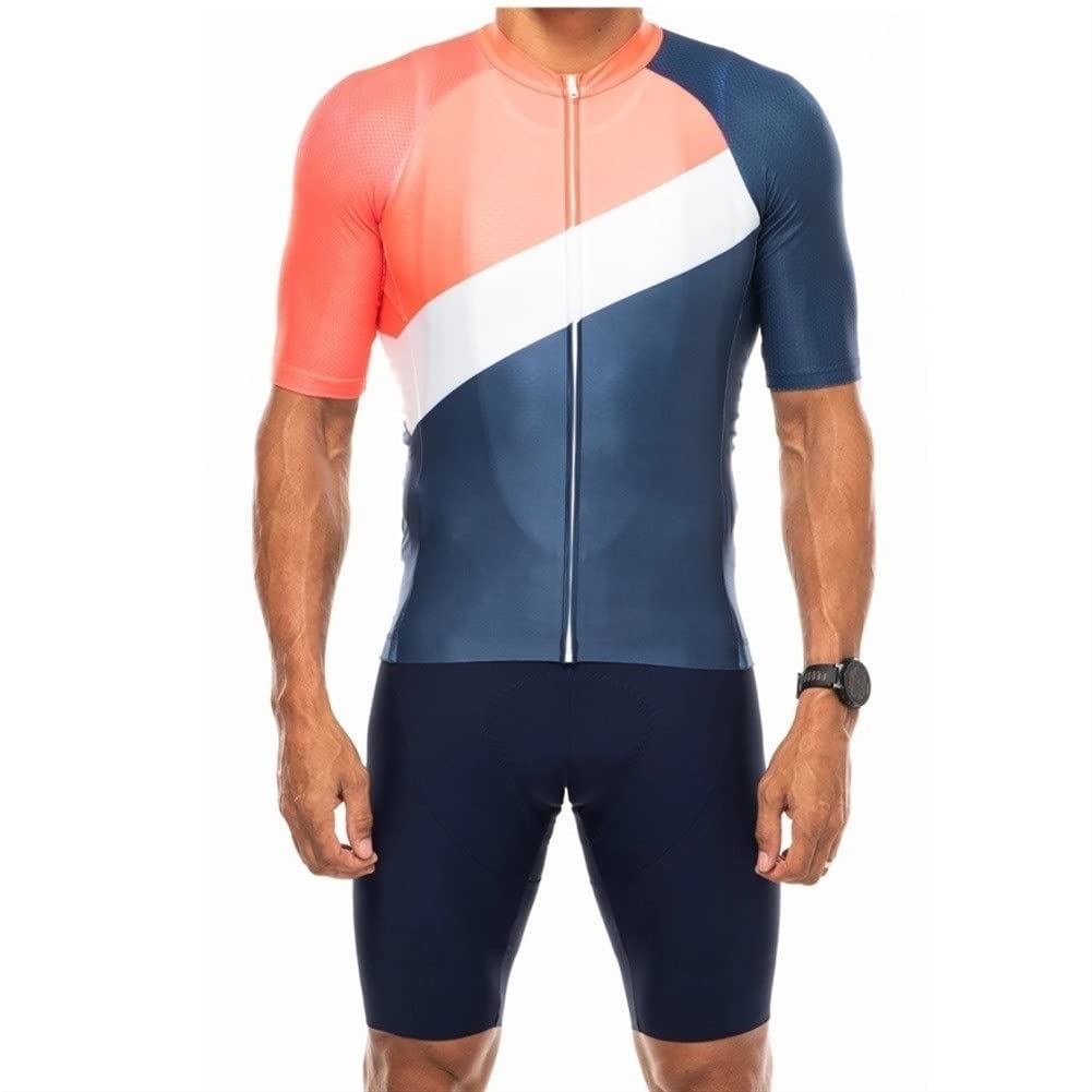 Camera da Uomo. Tuta a Triathlon, Tuta a Un Pezzo, Manica Corta, Zip Completo Gel 9D, MTB Abito, Abbigliamento Sportivo Estivo (Color : 05, Size : XXXX-Large)