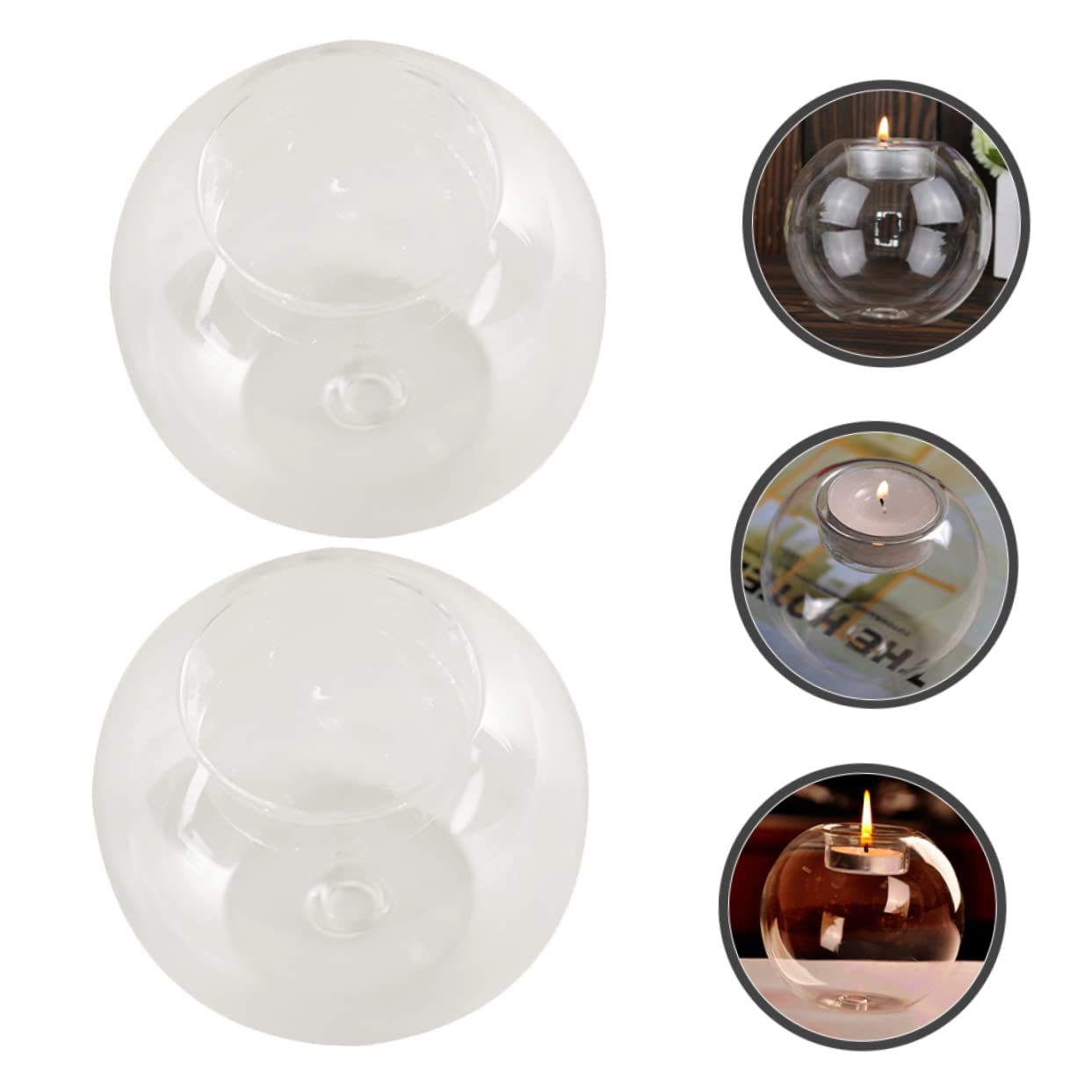 BSTKEY Set di 24 portacandele in vetro trasparente per candele a forma di candela, supporto decorativo verticale in vetro, centrotavola da tavolo, supporto votivo per matrimoni, feste di compleanno