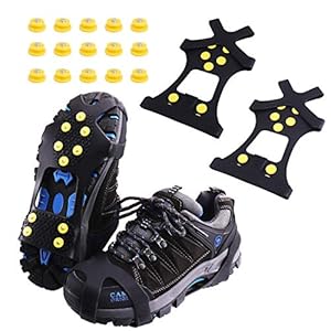 Rakaraka Ice Snow Grips,Walk Cleats Traction,Shoe Spikes for Walking Winter Playing Working Fishing on Snow with 10…