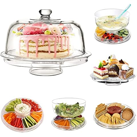 6 in 1 Multi Functional Cake Stand & Dome Cover