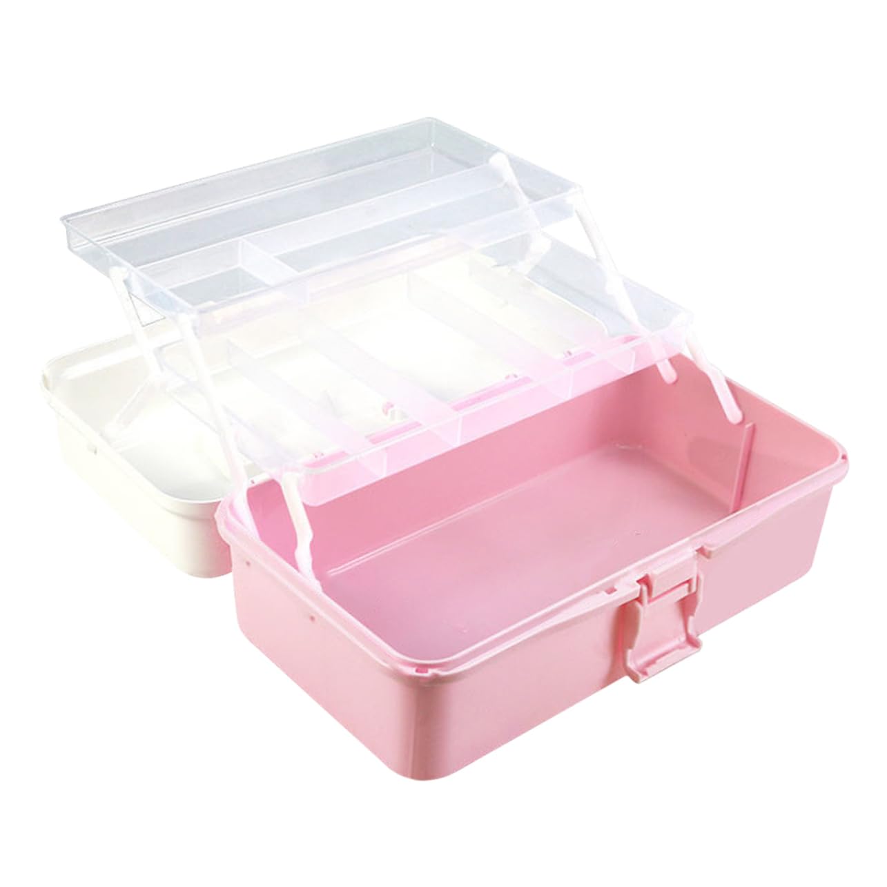 Caja de Almacenamiento Portátil de 3 Capas para Organizar Pequeños Objetos Diseño Escalonado y Material Pp, Adecuado para Camping y Mudanzas