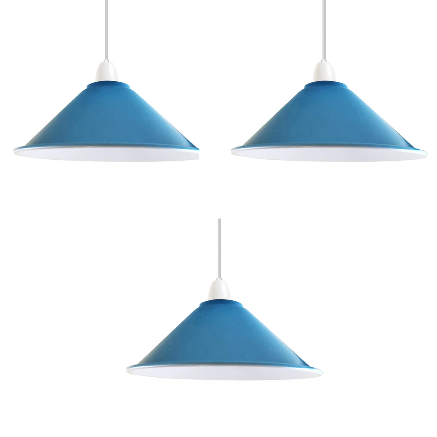 LEDSone Modern Industrial Metal Easy Fit 22cm Cone Shape Pendant Ceiling Light Lampshade for Bed Room, Kitchen, Living Room, Conservatory, Dining Room โ image 1