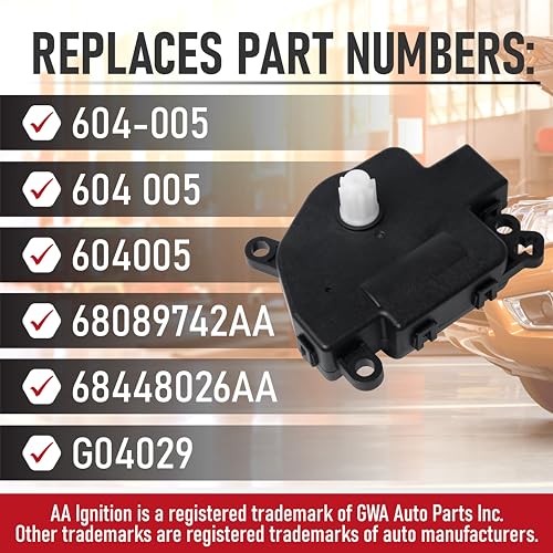 Image of HVAC Air Blend Door Actuator Replacement by AA Ignition - Compatible with Dodge and Ram Trucks - 2011-2018 Ram 1500, 2500, 3500, 4500, 5500, Classic - Replaces 604-005, 68089742AA, 68448026AA, G04029