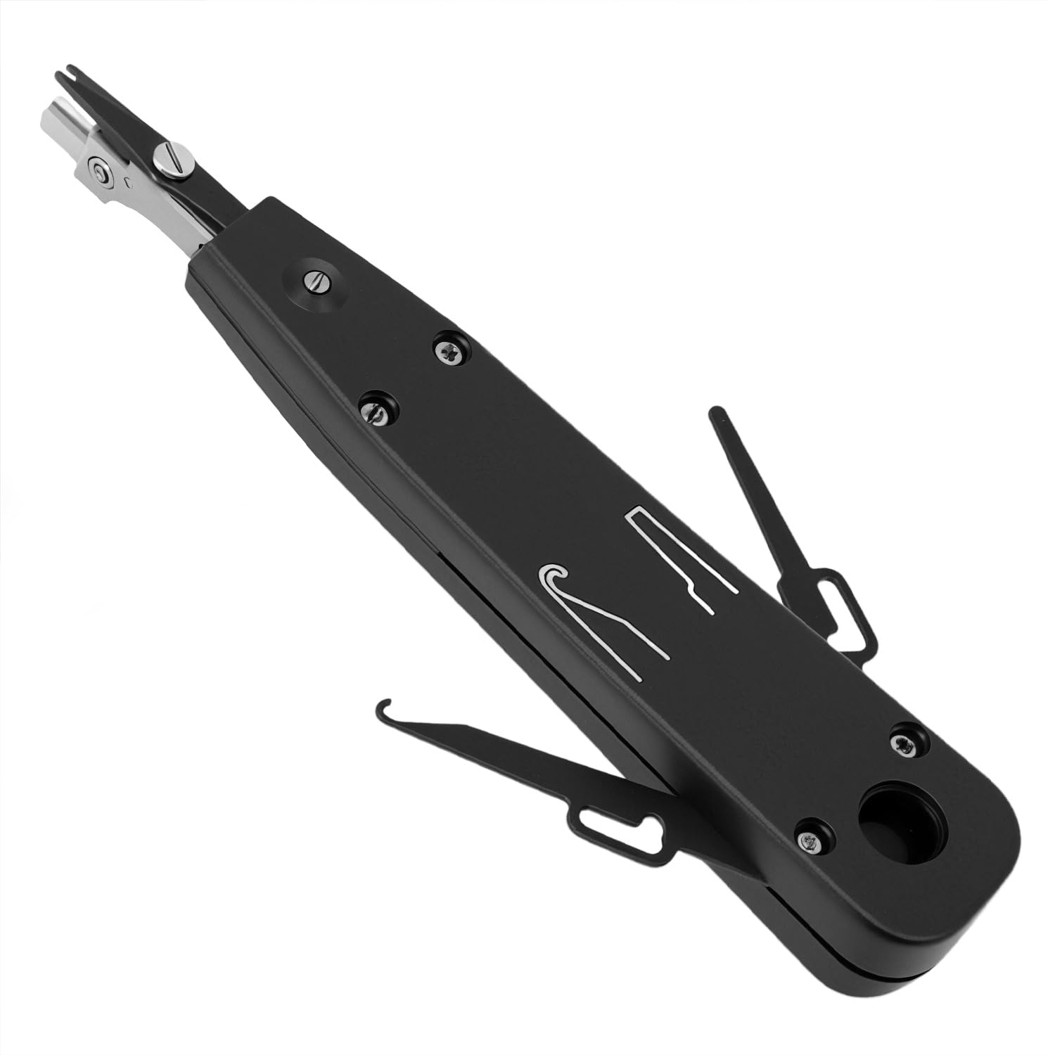 QWORK® Profesjonalny zestaw narzędzi do dziurkowania Ethernet do RJ45 Cat5/Cat6/Cat7, zawiera narzędzie do zdejmowania izolacji