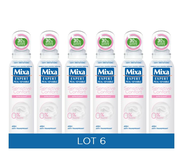 Antyperspirant Sensitive Comfort Mixa Atomizer 150 ML Zestaw 6 sztuk - opakowanie artykułu może się różnić