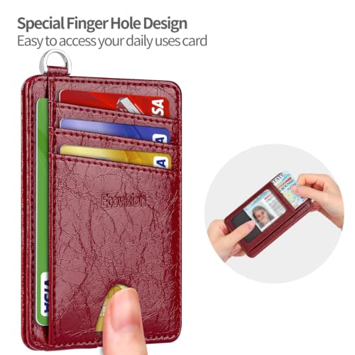 Image of Slim Minimalist Front Pocket Wallet, RFID Blocking Credit Card Holder Wallet with Integrated D-Shackle for Men Women