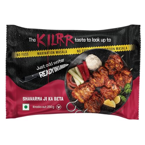 Image of KILRR Chicken Marination Masala - Shawarma ji ka Beta | Pack of 4 (Marinates 250g Chicken per Pack) | 1- Min Killer Marinade Masala for Tikka, Shwarama Chicken | Just Add Water & Oil | No Preservatives or Additives