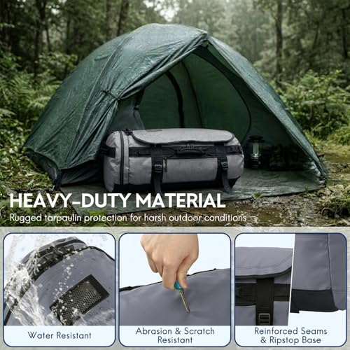 Image of Haimont Heavy Duty Convertible Travel Duffel Backpack, Grey, 90L