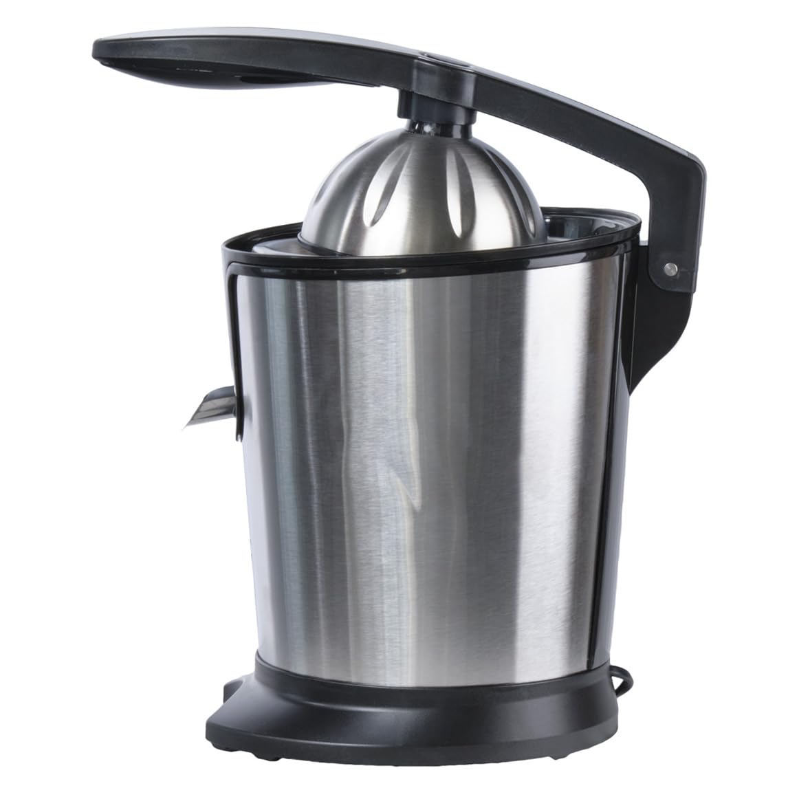 Meubletmoi Presse Agrume Électrique avec Levier de Pression en Acier Inoxydable Chromé Réservoir à Jus de 400 ML - MOTIS