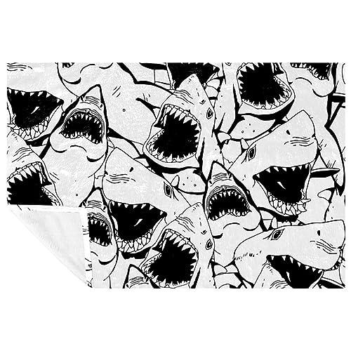 Couverture chaude Angry Shark avec grande ouverture canapé - 2