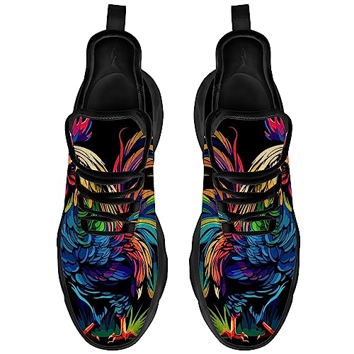 Ciadoon Rooster Shoes for Women Men Road Running Walking Tennis Breathable Lightweight Sneakers Athletic Shoes Gifts for Men Women3