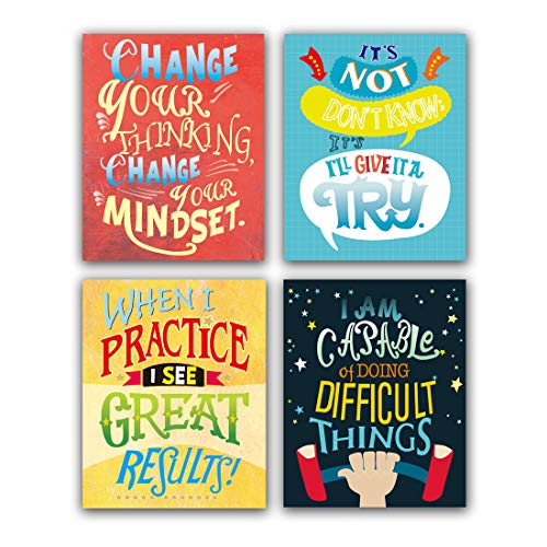 HPNIUB Inspirational Typography Quotes Art Print Set of 4