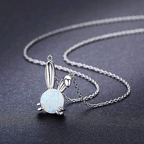 JUSTKIDSTOY Bunny Necklace 925 Sterling Silver Cute Rabbit Pendant Necklace Jewelry Gifts for Women Girls Rabbit Lover2