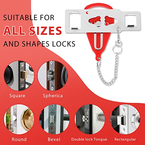 Prasacco Tragbares Türschloss, Reiseschloss Sicherheitsschloss Türketten Sicherheit Portable Door Lock mit Aufbewahrungstasche für Reisen, Zuhause, Schlafzimmer, Hotel, Wohnung, College