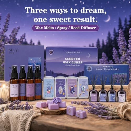 Image of SCENTORINI Wax Melts, Lavender Essential Oil Scented Wax Cubes for Sleep