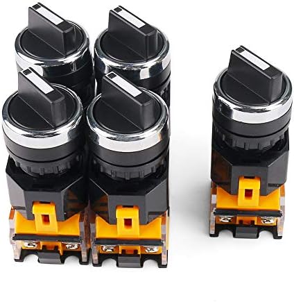 Rotary Switch 2 Positions Select Knob Waterproof Latching Rotary Selector Switch 5 Piece