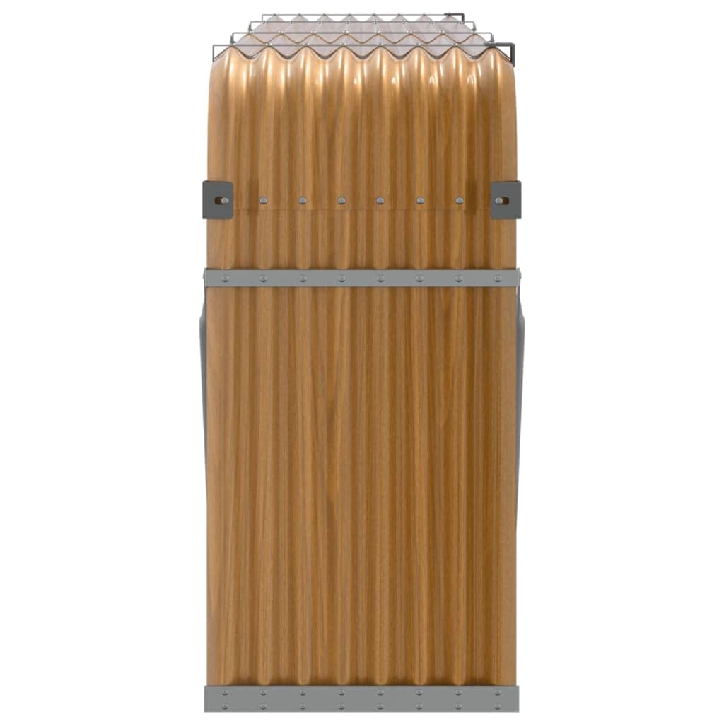 Kaminholzunterstand Holzoptik 234x45x100 cm Verzinkter Stahl Brennholz Lagerung Feuerholz Scheitholz für Kamin Ofen Terrasse Garten Haus Innenbereich Wohnzimmer