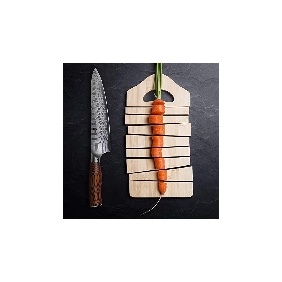 TUO-Damascus-Chefs-Knife-Kitchen-Knives-Japanese-AUS10-HC-67-Layers-Steel-with-Dragon-Pattern-Ergonomic-Pakkawood-Handle-8-Fiery-Phoenix-Series-Including-Gift-Box TUO Chef's Knife 8"- 67 Layers Damascus Kitchen Knife, Japanese AUS-10 High Carbon Steel with Dragon Pattern -Pakkawood Handle -Fiery Phoenix Series