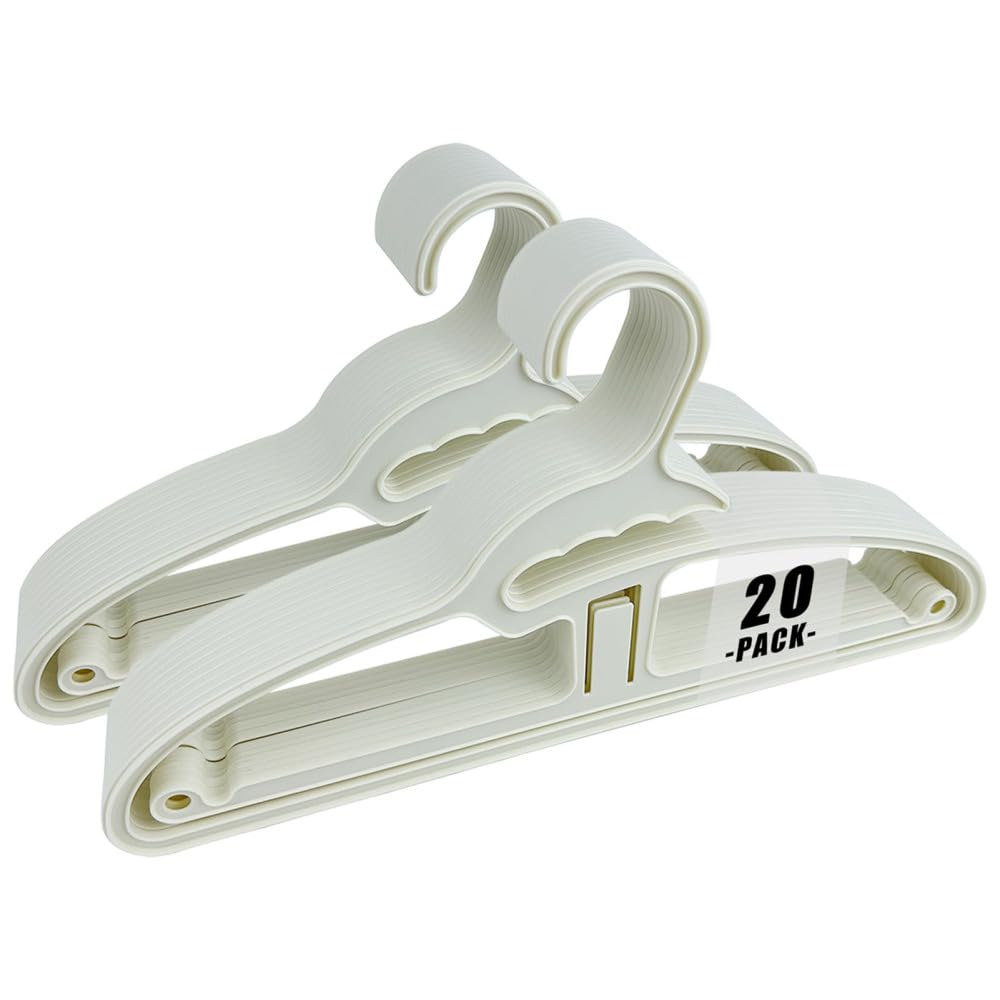 Berlona Ultraflach Kleiderbügel 20er Set - Rutschfest & Platzsparend