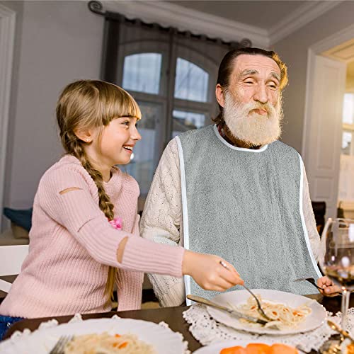 Image of Avalon Towels Adult Bibs Aprons - Clothing Protector Bibs for Adult - Terry Cloth Adult Bib Super Absorbent and Washable bib